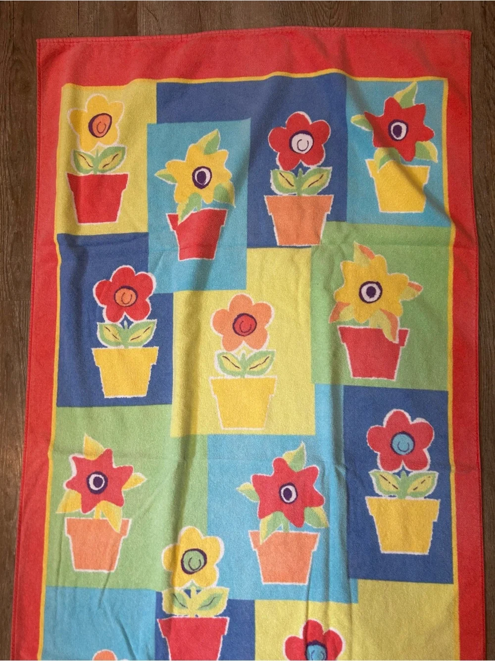 VTG Terrisol Floral Multicolor Large Beach Towel 100% Cotton
